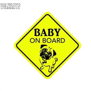 Volkrays Interesting Car Sticker Baby on Board Pug Dog Accessories Reflective Waterproof Cover Scratches PVC Decal,14cm*14cm
Volkrays Interesting Car Sticker Baby on Board Pug Dog Accessories Reflective Waterproof Cover Scratches PVC Decal,14cm*14cm