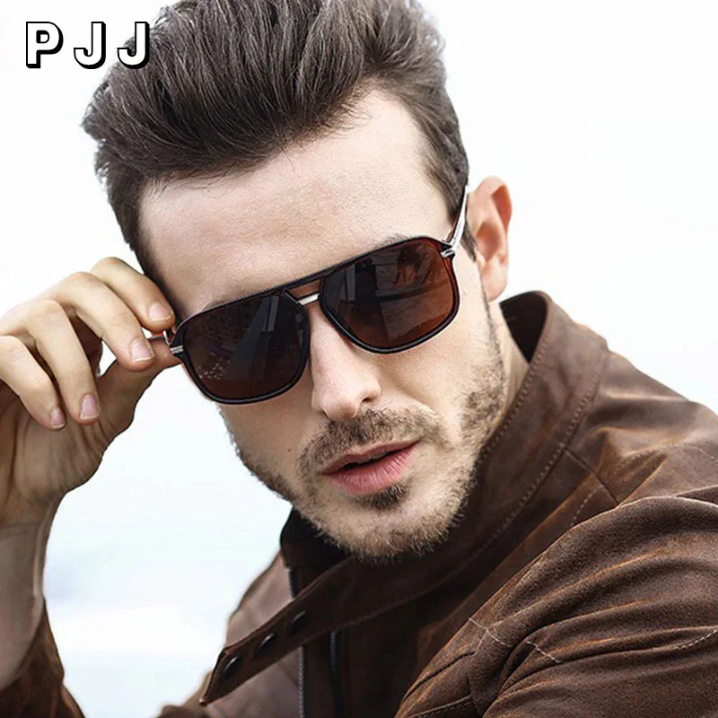 Фото Мужские солнцезащитные очки PJJ квадратные градиентные в винтажном стиле для