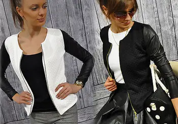 Faux Leather Stitching V Neck Silver Black Sequined Gradient Stitching One Button Slim Plus Size Women Fashion
Faux Leather Stitching V Neck Silver Black Sequined Gradient Stitching One Button Slim Plus Size Women Fashion
