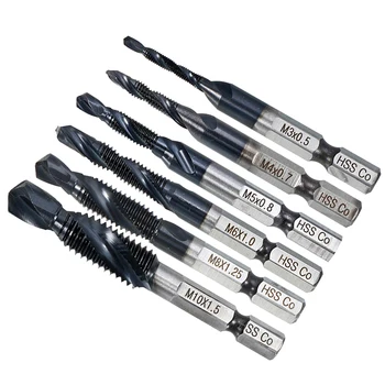 6× M3-M10 1/4 Hex Shank Titanium Plated Screw Thread Drill Bits Kit Compound Ta
6× M3-M10 1/4 Hex Shank Titanium Plated Screw Thread Drill Bits Kit Compound Ta