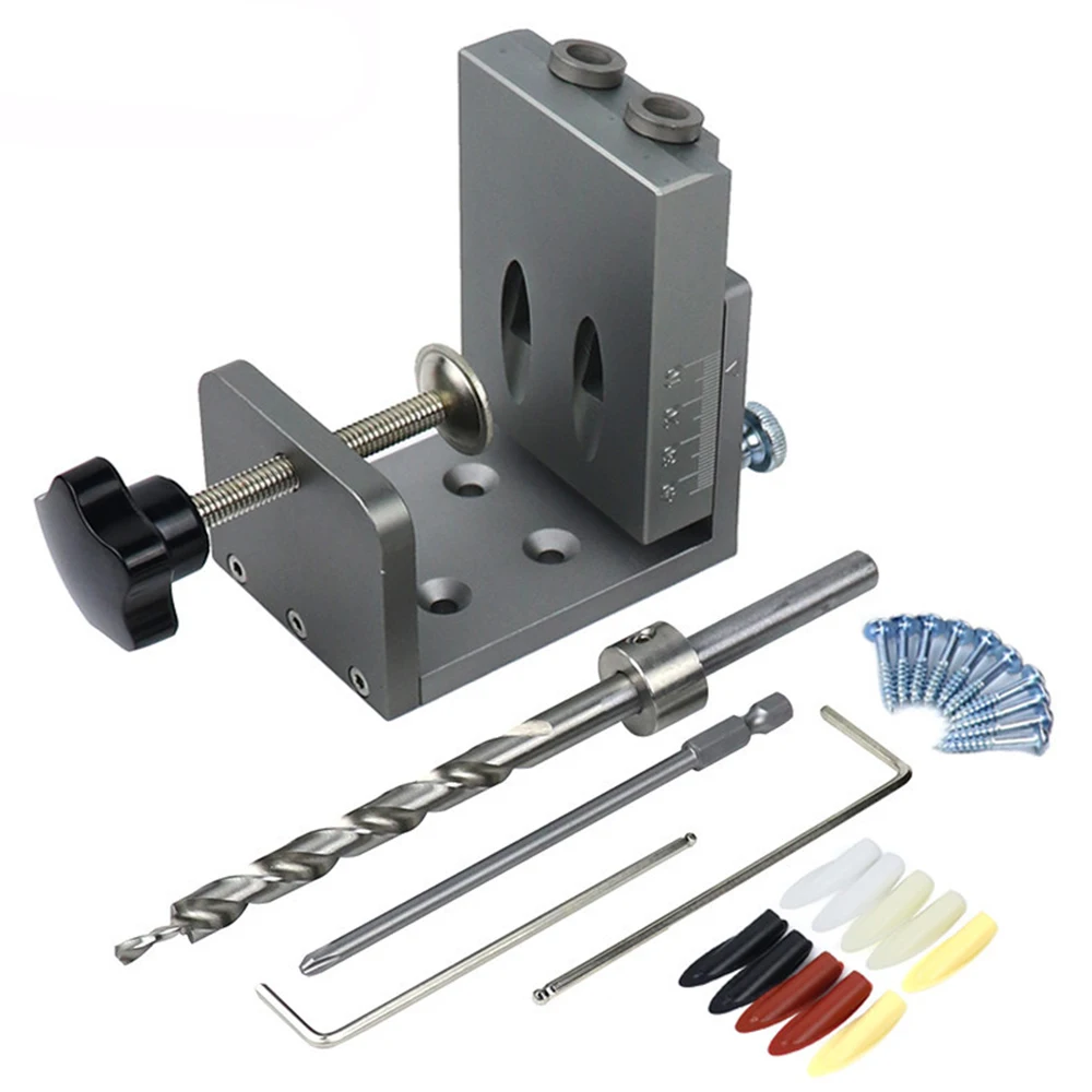 Pocket Hole Jig Kit Locator Holes Puncher Drill Guide Woodworking Tools Set fast gripper CNC finishing