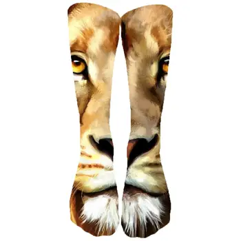 

KYKU Lion Socks Men Animal Stocking Printed Anime Funny Print Street Socks Animal Harajuku Sock 3d Ladies socks Casual Fashion