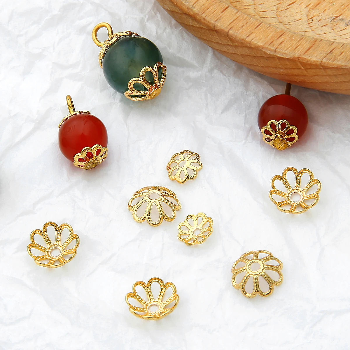 6/8mm Brass Copper with Gold Plated Beads Cap Bulk Metal Flower Cap for DIY Fashion Jewelry Findings Making Accessories
6/8mm Brass Copper with Gold Plated Beads Cap Bulk Metal Flower Cap for DIY Fashion Jewelry Findings Making Accessories