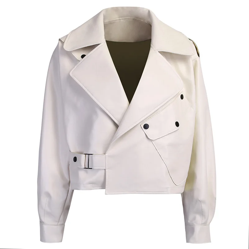 White Leather Jacket Women Autumn Winter Short Faux Leather PU Jacket Turn-Down Collar Black Motorcycle Coat Casual Outerwear
White Leather Jacket Women Autumn Winter Short Faux Leather PU Jacket Turn-Down Collar Black Motorcycle Coat Casual Outerwear