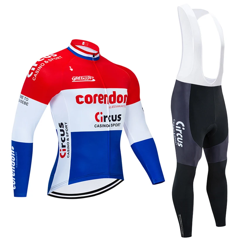 2020 зимний цирк Corendon Велоспорт Джерси нагрудники брюки набор Ropa Ciclismo Мужские