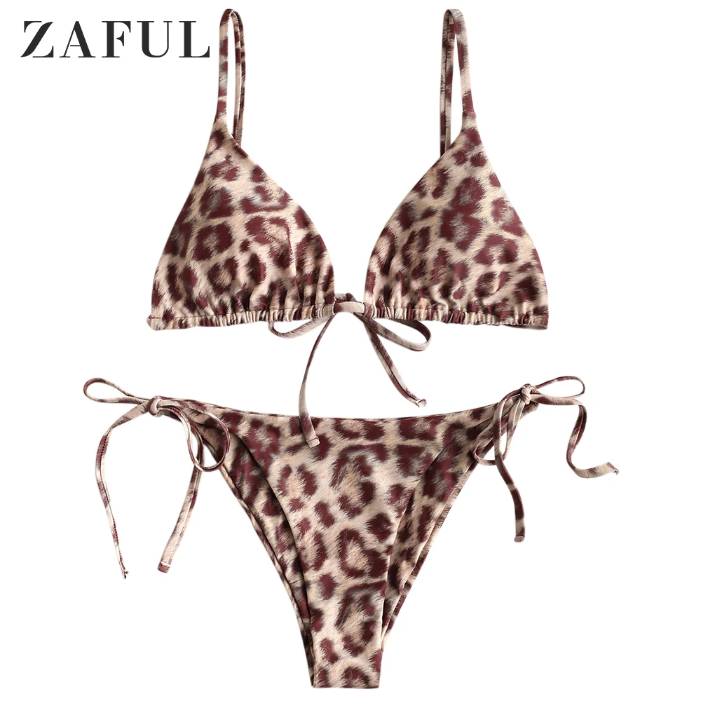 ZAFUL Leopard Tie Side Bikini Set For Women Low Waisted Spaghetti Straps Bathing Suit Triangle Padded Bikini Sets Sexy Swimwear
ZAFUL Leopard Tie Side Bikini Set For Women Low Waisted Spaghetti Straps Bathing Suit Triangle Padded Bikini Sets Sexy Swimwear