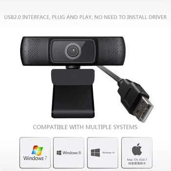 1080P FHD Mini Computer Webcam With Built-in Microphones Rotatable Adjustable 2MP Camera For Live Broadcast Video Conference 
1080P FHD Mini Computer Webcam With Built-in Microphones Rotatable Adjustable 2MP Camera For Live Broadcast Video Conference