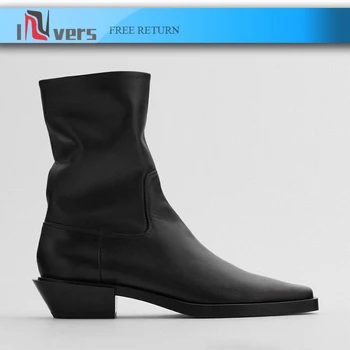 2020 New ZA Winter Ankle Boots For Women Square Toe Zipper Chelsea Boots Square Mid Heel cowboy boots for women Black Boots
2020 New ZA Winter Ankle Boots For Women Square Toe Zipper Chelsea Boots Square Mid Heel cowboy boots for women Black Boots