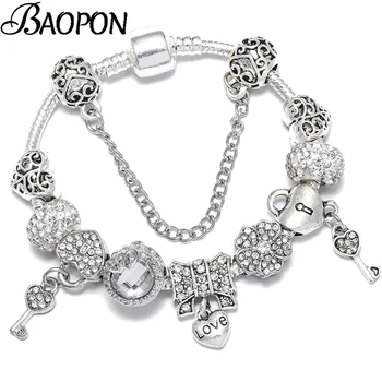 Romantic Love Key Pendant Charm Bracelets For Women With Heart To Heart Beads Fine Bracelet As Lover Couple Christmas Jewelry
Romantic Love Key Pendant Charm Bracelets For Women With Heart To Heart Beads Fine Bracelet As Lover Couple Christmas Jewelry