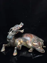 13"Chinese Folk Collection Old Bronze Cinnabar Lacquer Turn head beast unicorn brave troops statue Office Ornaments Town House
13"Chinese Folk Collection Old Bronze Cinnabar Lacquer Turn head beast unicorn brave troops statue Office Ornaments Town House