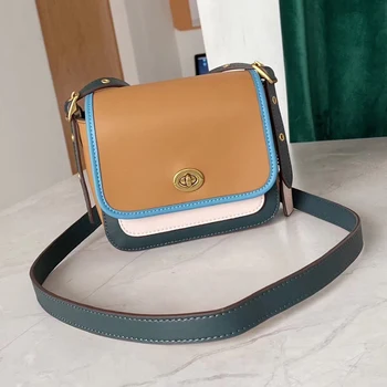 2020 new color matching women's bag luxury big brand design color matching leather saddle bag one shoulder slant span small squa 
2020 new color matching women's bag luxury big brand design color matching leather saddle bag one shoulder slant span small squa