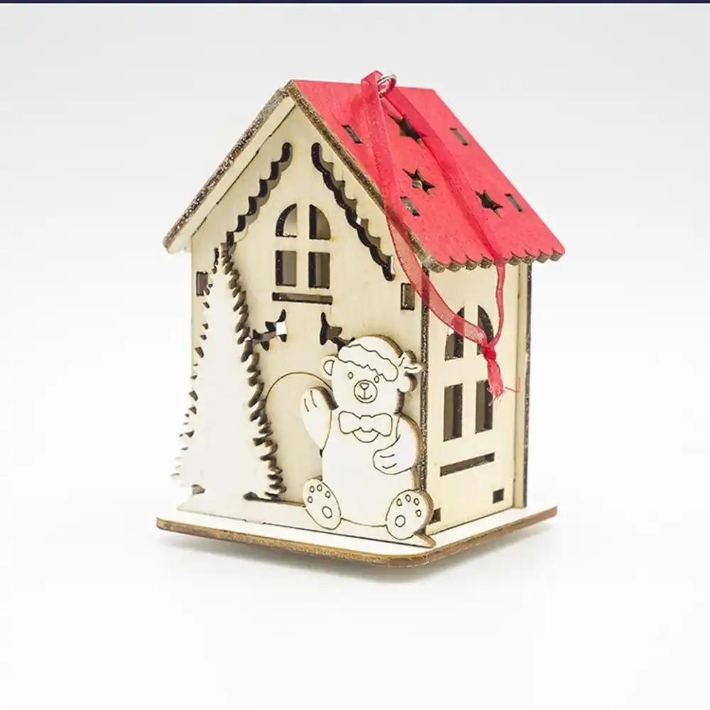 merry christmas gift decorations led light wood house diy xm