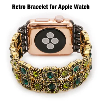 Retro Bracelet Bands for Apple Watch Band with Elastic Stretch Crystal Agate Straps for iWatch Wristbands Series 5/4/3/2/1 
Retro Bracelet Bands for Apple Watch Band with Elastic Stretch Crystal Agate Straps for iWatch Wristbands Series 5/4/3/2/1