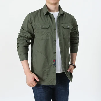 2020 Fashion Men's Button Up Shirt Mililtary Solid Color Casual Men's Blouse Long Sleeve Turn-down Collar Dress Shirts For Men
2020 Fashion Men's Button Up Shirt Mililtary Solid Color Casual Men's Blouse Long Sleeve Turn-down Collar Dress Shirts For Men