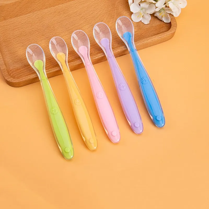 Baby Soft Silicone Spoon Candy Color Temperature Sensing Spoon Children Food Baby Feeding Tools Baby Things
Baby Soft Silicone Spoon Candy Color Temperature Sensing Spoon Children Food Baby Feeding Tools Baby Things