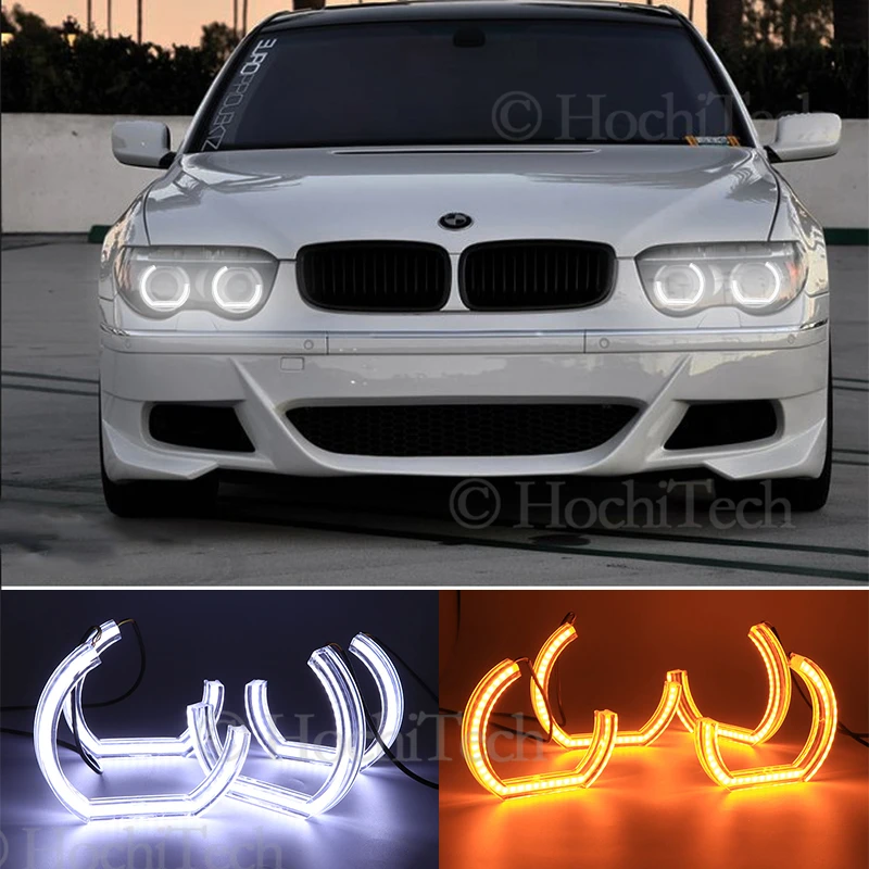 Для BMW E65 E66 PRE FACELIFT 745i 745Li 760Li 760i 2002 2003 2004 2005 Crystal DTM Style LED Angel Eyes светильник указатель