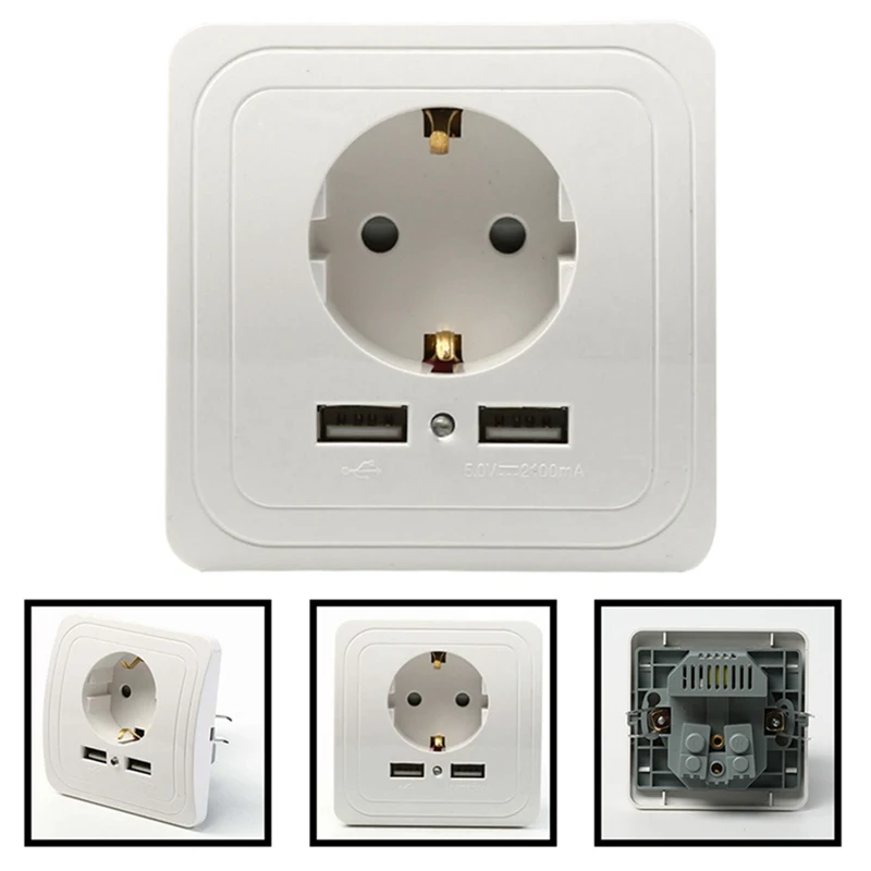 USB Electric Wall Charger Adapter EU Plug Socket Switch Power Dock Station Charging Outlet Panel
USB Electric Wall Charger Adapter EU Plug Socket Switch Power Dock Station Charging Outlet Panel