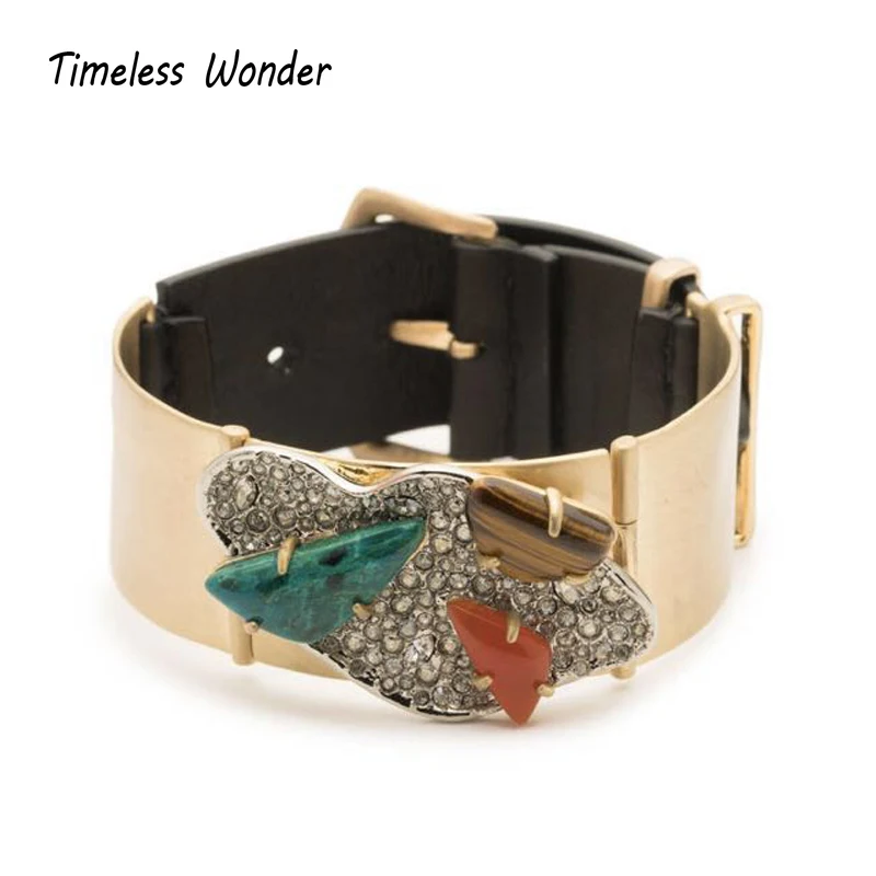 Timeless Wonder Stunning Stone Leather Cluster Bracelet Women Jewelry Gothic Boho Hiphop Designer Black Fancy Rare Runway 5228
Timeless Wonder Stunning Stone Leather Cluster Bracelet Women Jewelry Gothic Boho Hiphop Designer Black Fancy Rare Runway 5228