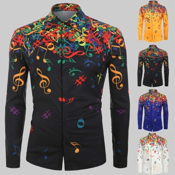 Casual Men Autumn Musical Symbols Print Long Sleeve Buttons Down Slim Shirt korea music symbols loose casual long sleeve shirt
Casual Men Autumn Musical Symbols Print Long Sleeve Buttons Down Slim Shirt korea music symbols loose casual long sleeve shirt