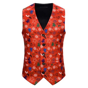 Funny Candy Cane Snowflake Printed Christmas Suit Vest for Men Single Breasted Button Up Men's Christmas Dress Vest Plus Size
Funny Candy Cane Snowflake Printed Christmas Suit Vest for Men Single Breasted Button Up Men's Christmas Dress Vest Plus Size