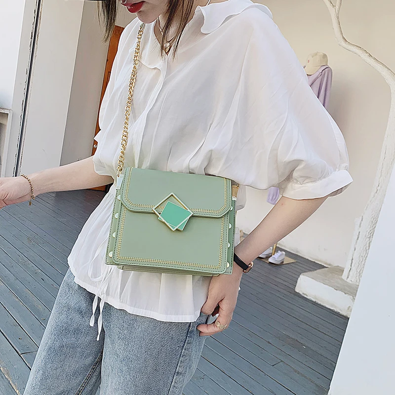 Chain Shoulder Strap Small Square Bag Korean Women Shoulder Bags College Style Teacher Messenger Bags Cross-body Women's Leather
Chain Shoulder Strap Small Square Bag Korean Women Shoulder Bags College Style Teacher Messenger Bags Cross-body Women's Leather