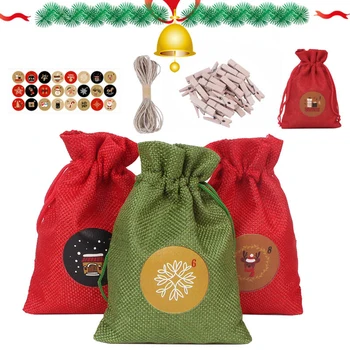 24Pcs Christmas Filling Present Bag Stickers Clips Hanging Rope Kit Drawstring Candy Packaging Bag Wedding Present 
24Pcs Christmas Filling Present Bag Stickers Clips Hanging Rope Kit Drawstring Candy Packaging Bag Wedding Present