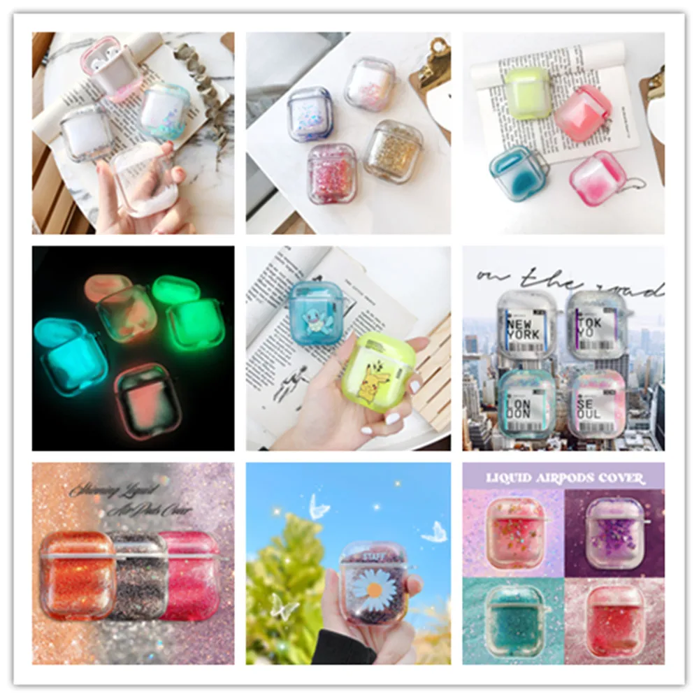 liquid Quicksand glitter case For Airpods wireless Bluetooth earphone shell Transparent Headphone charging box Protection Cover
liquid Quicksand glitter case For Airpods wireless Bluetooth earphone shell Transparent Headphone charging box Protection Cover