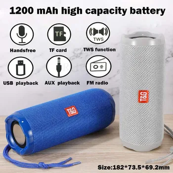 20W Portable Bluetooth Speakers Wireless Column Waterproof Outdoor Subwoofer Stereo Loudspeaker Upgraded version TG117 withauxTF
20W Portable Bluetooth Speakers Wireless Column Waterproof Outdoor Subwoofer Stereo Loudspeaker Upgraded version TG117 withauxTF