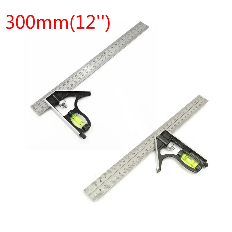 300mm(12'') Right Angle Ruler Adjustable Engineer Combination Try Square Set Horizontal Ruler Angle For Woodworking Tools
300mm(12'') Right Angle Ruler Adjustable Engineer Combination Try Square Set Horizontal Ruler Angle For Woodworking Tools