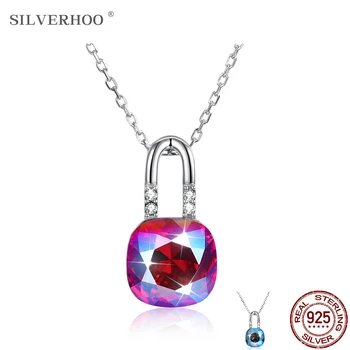 SILVERHOO 925 Sterling Silver Necklace For Women Austria Crystal Lock Exquisite Pendant Chain Famale Birthday Party Fine Jewelry
SILVERHOO 925 Sterling Silver Necklace For Women Austria Crystal Lock Exquisite Pendant Chain Famale Birthday Party Fine Jewelry