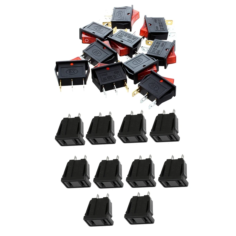 10 Pcs 3 Pin SPST On/Off Rocker Switch AC 250V/10A 125V/15A & 10 x US Type Panel Mounting AC Power Socket Outlet AC 125V
10 Pcs 3 Pin SPST On/Off Rocker Switch AC 250V/10A 125V/15A & 10 x US Type Panel Mounting AC Power Socket Outlet AC 125V