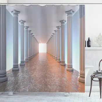 Apartment Decor Collection Corridor with Columns Marble Floor Old Library Classic Government Buildings Vintage Deco Polyester 
Apartment Decor Collection Corridor with Columns Marble Floor Old Library Classic Government Buildings Vintage Deco Polyester