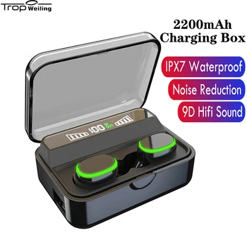 Trop Weiling Led Display Bluetooth Earphone Sport Headset True Wireless Headphone Earphone With 2200 Mah Charging Box Power Bank
Trop Weiling Led Display Bluetooth Earphone Sport Headset True Wireless Headphone Earphone With 2200 Mah Charging Box Power Bank