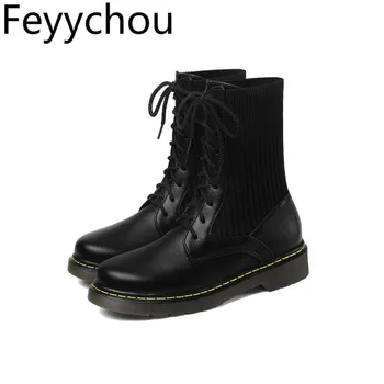 Women Boots Autumn Winter Platform Mid-calf Round Toe Martin Boots Female Wool Boots 2019 New Short Boots Female Flat Bottom
Women Boots Autumn Winter Platform Mid-calf Round Toe Martin Boots Female Wool Boots 2019 New Short Boots Female Flat Bottom