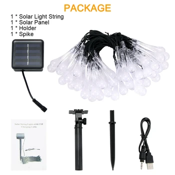 Hot Outdoor IP65 Waterproof Garden LED Solar Water Droplets Light USB Rechargeable Solar Fairy Light Home Garden Decoration Lamp
Hot Outdoor IP65 Waterproof Garden LED Solar Water Droplets Light USB Rechargeable Solar Fairy Light Home Garden Decoration Lamp