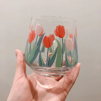Korea Ins Style Hand-Painted Tulip Flower Glass Cup Coffee Juice Milk Dessert Cup Heat-resistant Drinking Cup Belly Mousse cup
Korea Ins Style Hand-Painted Tulip Flower Glass Cup Coffee Juice Milk Dessert Cup Heat-resistant Drinking Cup Belly Mousse cup