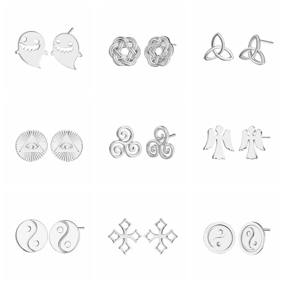 Stud Earrings Religion Cross Triquetra Knot Tai Chi Yin & Yang Angel Ghost Geometric High Quality Zinc Alloy Stud Earrings
Stud Earrings Religion Cross Triquetra Knot Tai Chi Yin & Yang Angel Ghost Geometric High Quality Zinc Alloy Stud Earrings