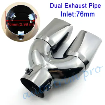 Universal 76mm 3 inch Inlet Caliber Rear Muffler Exhaust Tail Tip Pipe Dual Outlet Moulding Car Accessories
Universal 76mm 3 inch Inlet Caliber Rear Muffler Exhaust Tail Tip Pipe Dual Outlet Moulding Car Accessories