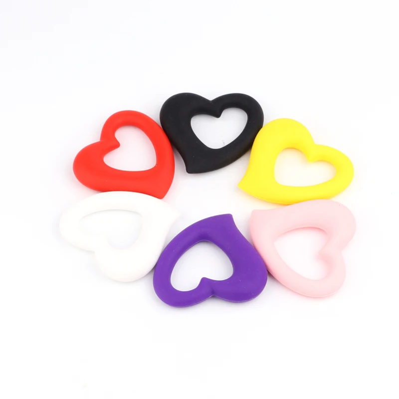 Фото TYRY.HU Original 60*65mm Heart Shape Silicone Teether Pendant Baby BPA Free Beads For Necklace Pacifier Chain | Мать и ребенок
