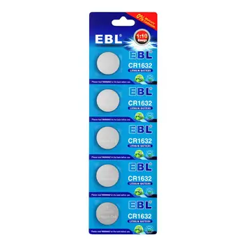 EBL 5PCS CR1632 Lithium Battery 3V Button Coin Cell Watches Clocks Calculators 
EBL 5PCS CR1632 Lithium Battery 3V Button Coin Cell Watches Clocks Calculators