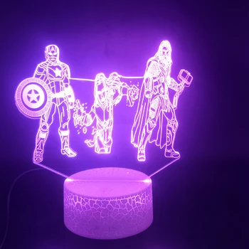 Captain America Thor Black Widow Anime LED Night Light for Children 3D lIlusion Table Lamp Kids Bedroom Decorative 3D Light Gift
Captain America Thor Black Widow Anime LED Night Light for Children 3D lIlusion Table Lamp Kids Bedroom Decorative 3D Light Gift