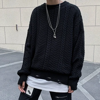 Men's sweaters 2019 autumn and winter new holes solid color wild loose long-sleeved pullover youth fashion men's clothing
Men's sweaters 2019 autumn and winter new holes solid color wild loose long-sleeved pullover youth fashion men's clothing