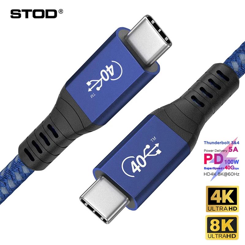 USB4 кабель 40 Гбит/с Thunderbolt 4 3 Тип C USB PD 100 Вт DP видео для Thunderbolt3 HUB Док-станция Macbook Air