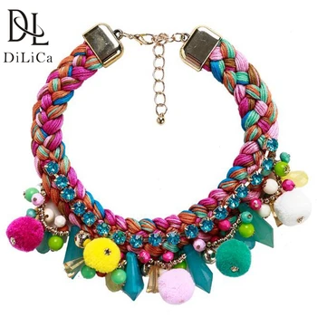 DiLiCa Fashion Colored Chokers Necklaces for Women Bohemian Bib Statement Necklace Hand-knitted Collar Choker Necklace Jewelry
DiLiCa Fashion Colored Chokers Necklaces for Women Bohemian Bib Statement Necklace Hand-knitted Collar Choker Necklace Jewelry