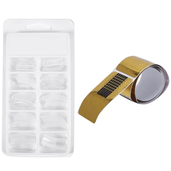 100Pcs Golden Nail Art Tips Extension Forms Guide & 100Pcs Quick Building Poly Gel Mold False Tips Nail Uv Extension
100Pcs Golden Nail Art Tips Extension Forms Guide & 100Pcs Quick Building Poly Gel Mold False Tips Nail Uv Extension