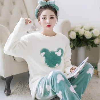 Cartoon Pajamas Set Long Sleeve Blue Women Cute Shirt &Pant Sleep Set Winter Flannel Sleepwear Girl 2PCS Pijamas Suit Nightgown
Cartoon Pajamas Set Long Sleeve Blue Women Cute Shirt &Pant Sleep Set Winter Flannel Sleepwear Girl 2PCS Pijamas Suit Nightgown
