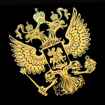 

Gold Crests of Russia Nickel Metal Car Car Stickers Decals Russian Federation Eagle Emblem for Car Styling Laptop Sticker Decor