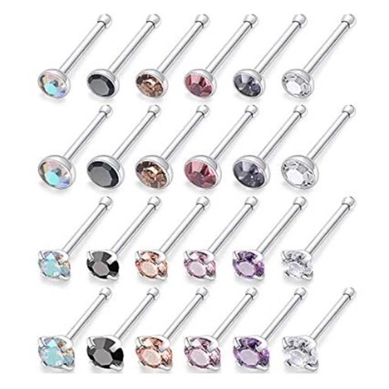 20-Pack 18G Nose Studs Rings 316L Surgical Steel CZ Crystal Nostril Piercing Jewelry for Women Men
20-Pack 18G Nose Studs Rings 316L Surgical Steel CZ Crystal Nostril Piercing Jewelry for Women Men
