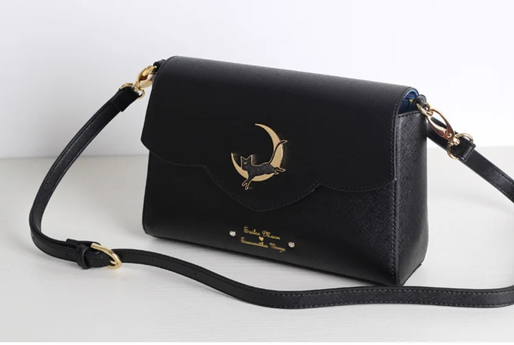 Sailor Moon Messenger Bag Samantha Vega Luna Shoulder Women Black PU Leather Bag