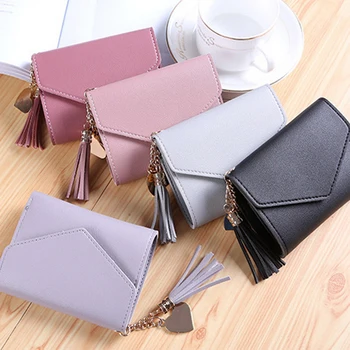 Wholesale Price!! Women Simple Short Wallet Tassel Coin Purse Card Holders Multi-card Position Female Wallet Portefeuille Femme 
Wholesale Price!! Women Simple Short Wallet Tassel Coin Purse Card Holders Multi-card Position Female Wallet Portefeuille Femme